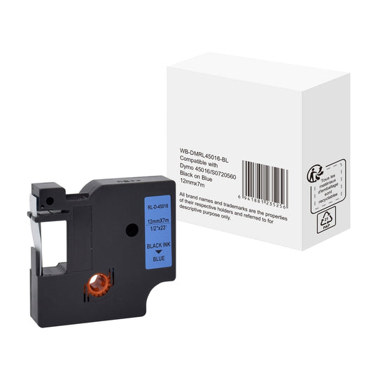 Schriftbandkassette DYMO S0720560 12 mm x 7 m (B x L) blau schwarz