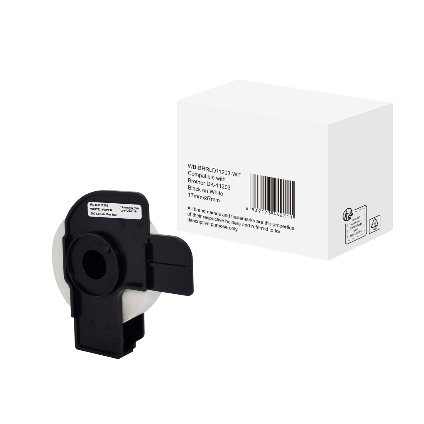 Ordneretikett Brother Etikettendrucker QL-500, -550, -560, -570, -650TD, -700, -710W, -720NW, -800, -810W, -820NWB, -1050, -1060N, -1100, -1110NWB 17 x 87 mm (B x H) Papier weiß 400 Etik./Rl. 400 Etik./Rl.