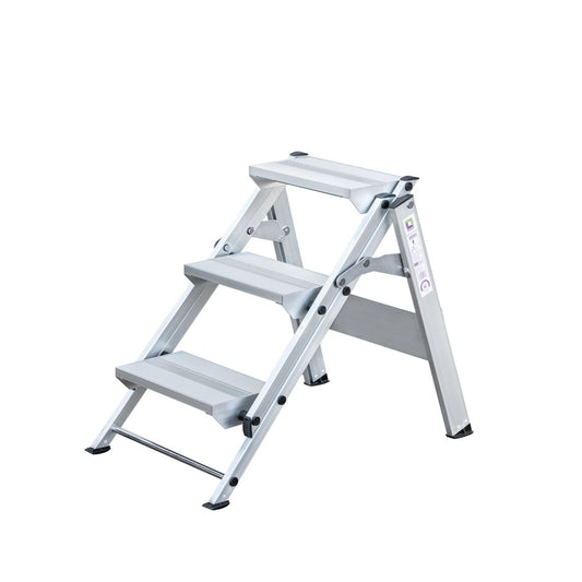 MUNK Trittleiter 57 x 82 cm (B x T) 150kg Aluminium alu 3 Stufen