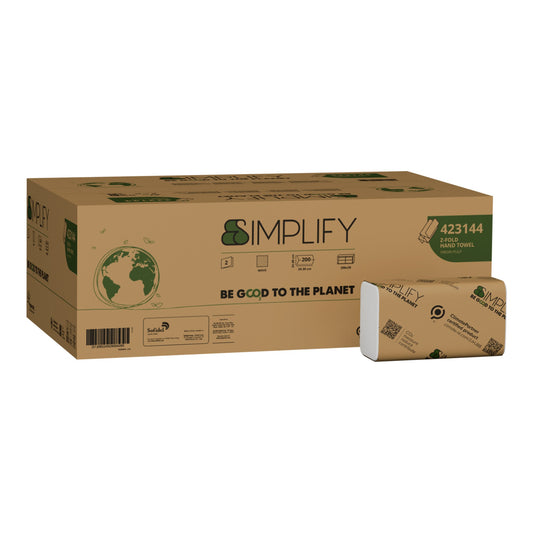 Papernet Papierhandtücher Simplify 20,3 x 24 cm (B x L) Zellstoff weiß 20 x 200 Bl./Pack.