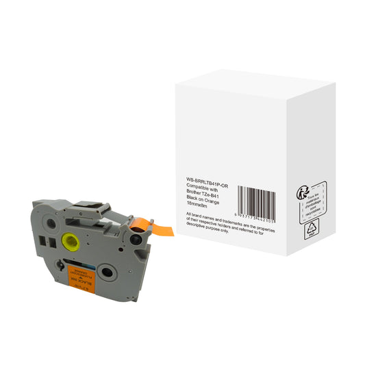 Schriftbandkassette Brother TZe-B41 9 mm x 7 m (B x L) weiß schwarz