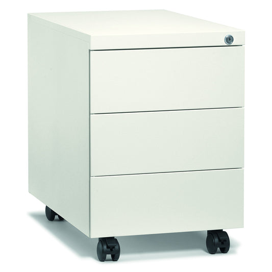Rollcontainer Base L 390 x 550 x 590 mm (B x H x T) 3 Schubladen verkehrsweiß verkehrsweiß