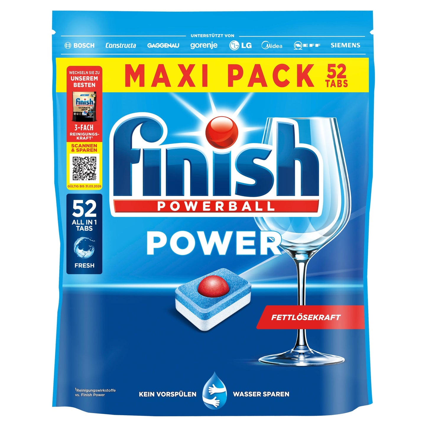 FINISH Spülmaschinentabs Power Fresh 52 St./Pack.
