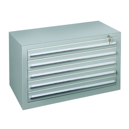 SCHULTE Schubladenschrank 1.000 x 600 x 500 mm (B x H x T) 5 Schubladen Stahl Farbe der Front: lichtgrau Farbe des Korpus: lichtgrau