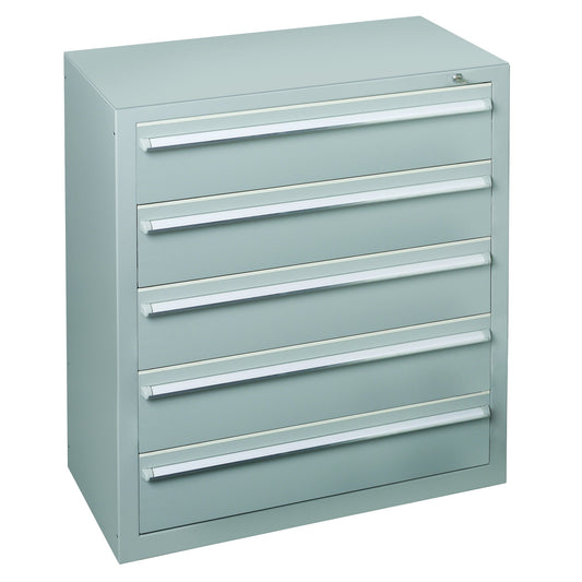 SCHULTE Schubladenschrank 1.000 x 1.100 x 500 mm (B x H x T) 5 Schubladen Stahl Farbe der Front: lichtgrau Farbe des Korpus: lichtgrau