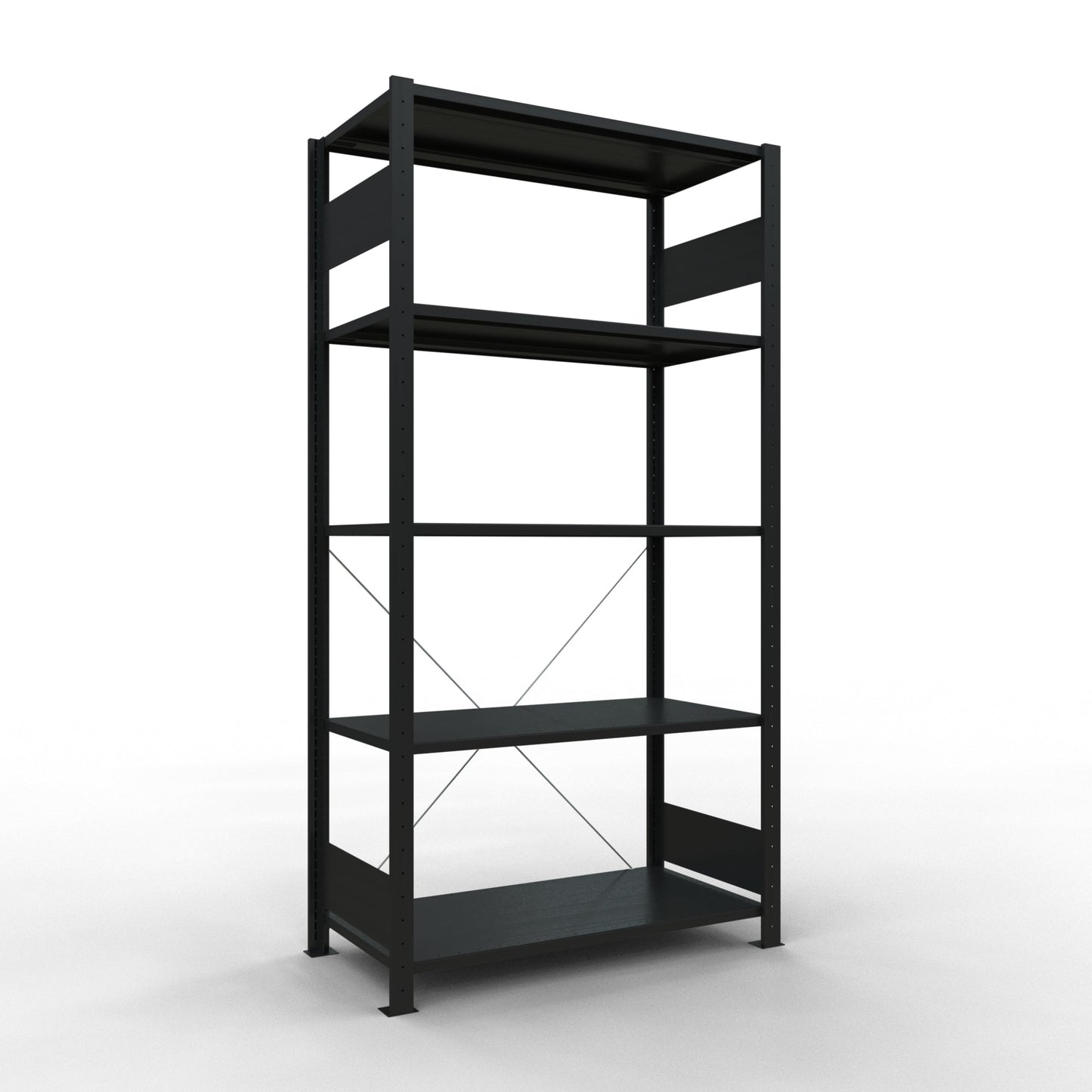 SCHULTE Grundregal MULTIplus150 1.000 x 2.000 x 400 mm (B x H x T) 5 Fachböden 150kg Stahl, verzinkt schwarz