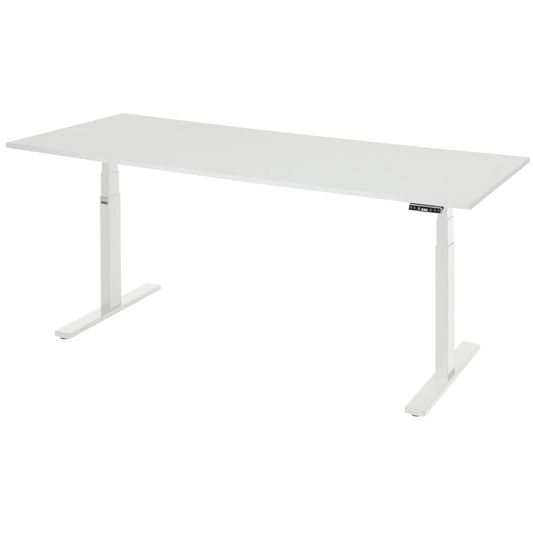 RAU Schreibtisch Adlatus 100 Maße: 2.000 x 650-1.300 x 800 mm (B x H x T) Melamin weiß