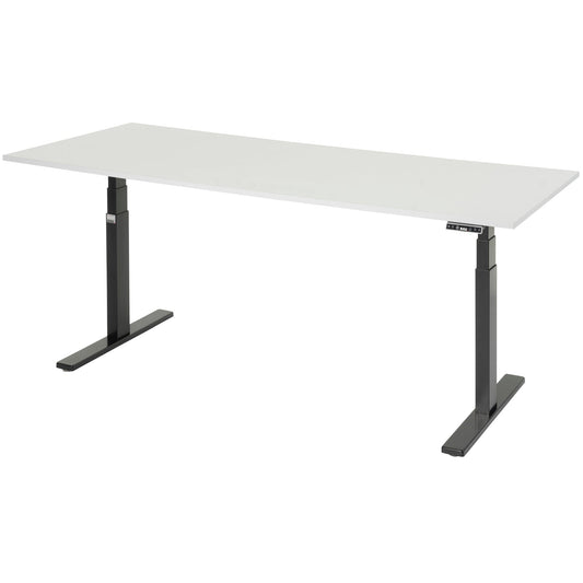 RAU Schreibtisch Adlatus 100 Maße: 2.000 x 650-1.300 x 800 mm (B x H x T) Melamin weiß