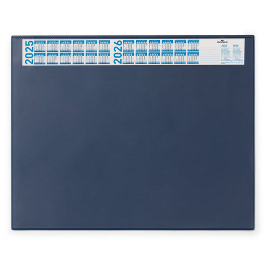 DURABLE Schreibunterlage 65 x 52 cm (B x H) mit Kalender 4 Jahre PVC dunkelblau