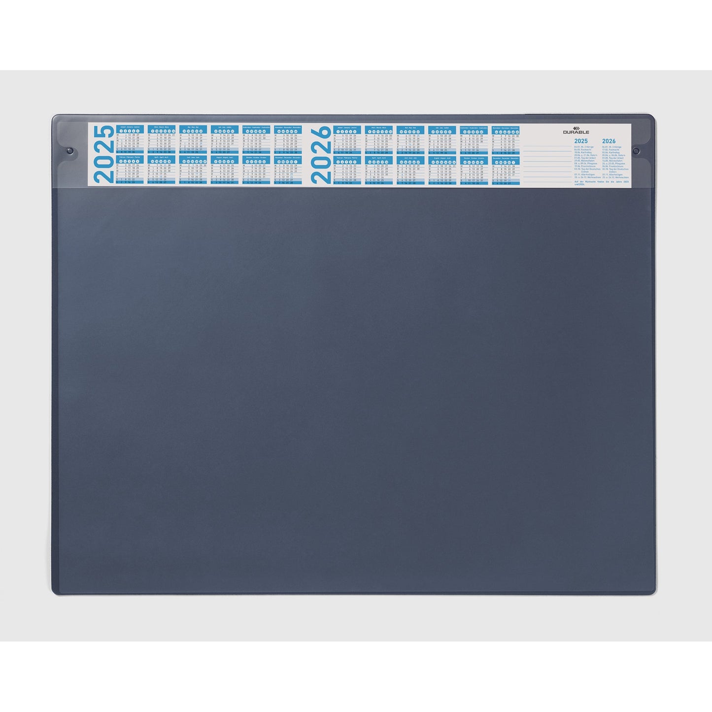DURABLE Schreibunterlage 65 x 52 cm (B x H) mit Kalender 2 Jahre PVC/Polyurethan dunkelblau