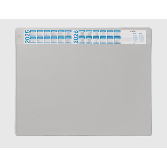 DURABLE Schreibunterlage 65 x 52 cm (B x H) mit Kalender 2 Jahre PVC/Polyurethan grau