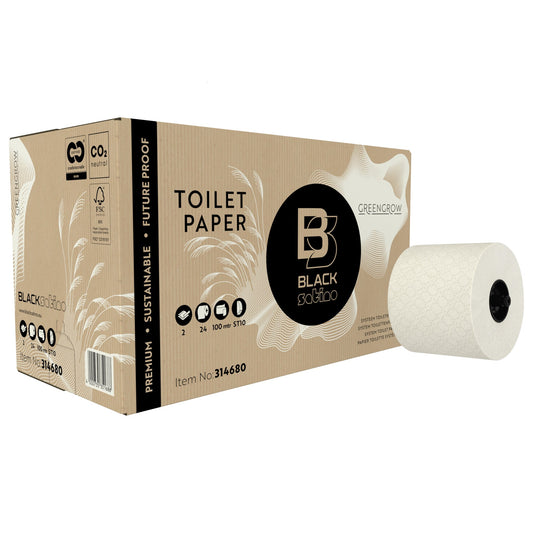 BlackSatino Toilettenpapier GreenGrow 2-lagig hellbeige 712 Bl./Rl. 24 Rl./Pack.