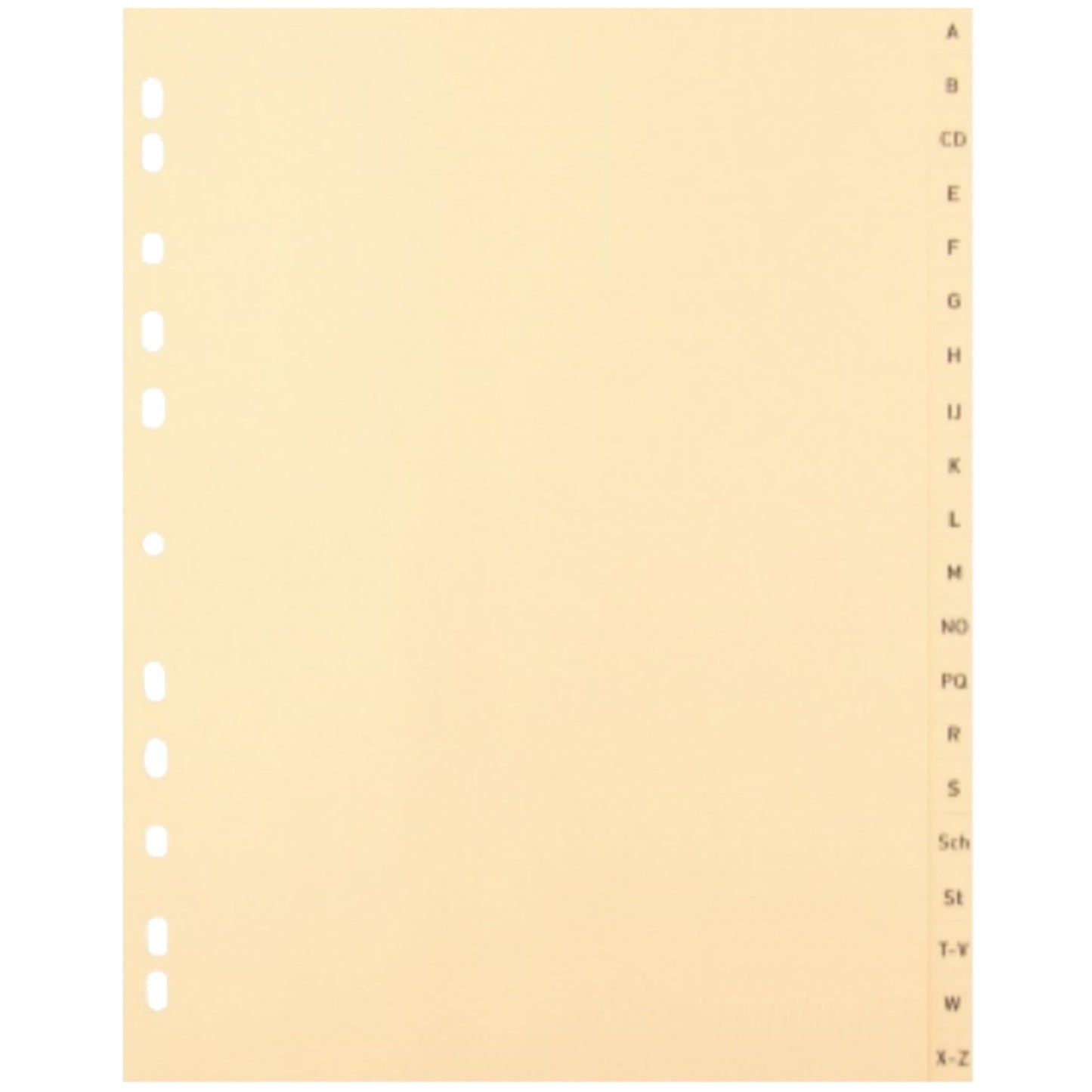 A-Z Register DIN A4 Tauenpapier, recycelt chamois 20 Registerblätter