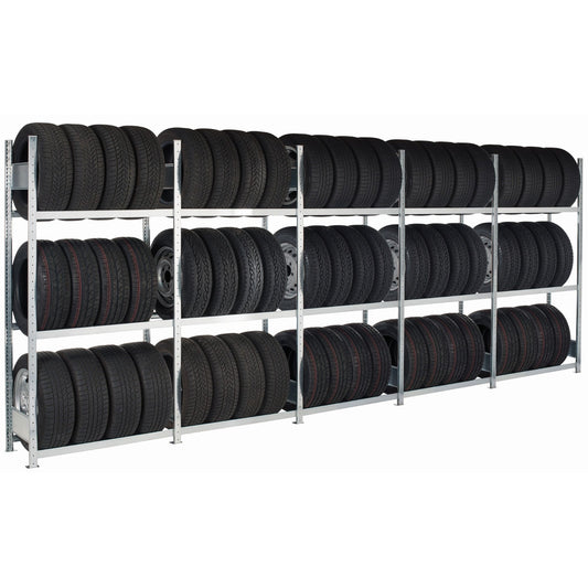 SCHULTE Regalsystem Container 276 Reifen 1.175,2 x 200 x 40 cm (B x H x T) Stahl, verzinkt silber