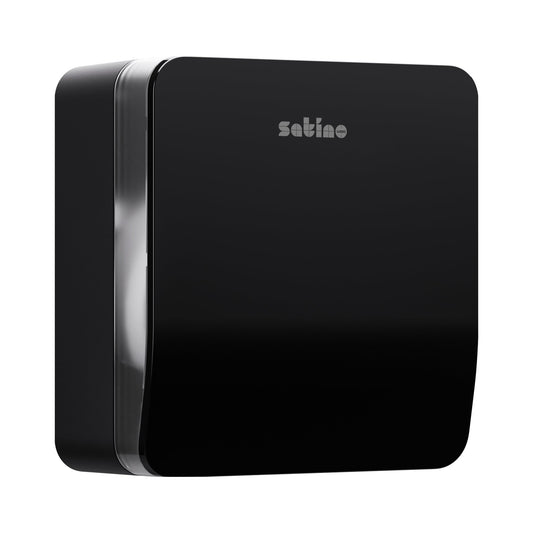 Satino by WEPA Toilettenpapierspender Jumbo S Satino Toilettenpapier Prestige 317870, Comfort 317810, 317570, 305390, PureSoft 318810 Großrolle 26,1 x 28,3 x 14 cm (B x H x T) ABS Kunststoff, 100 % recycelt schwarz