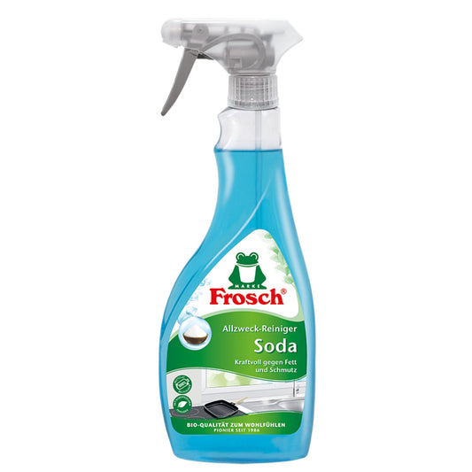 Frosch Allzweckreiniger Soda Oberfläche Küche dermatologisch getestet biologisch abbaubar frei von Mikroplastik 10,2 Sprühflasche 100 % Altplastik recycelbar 0,5l