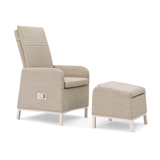 BEST Loungemöbel Riga 1 x Relax-Stuhl, 1 x Hocker Stuhl: 61 x 107 x 73, Hocker: 51 x 46,5 x 47,5 cm (B x H x T)