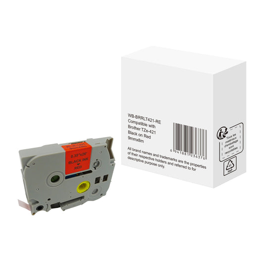 Schriftbandkassette Brother TZe-421 9 mm x 8 m (B x L) rot schwarz