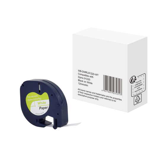 Schriftbandkassette DYMO S0721520 12 mm x 4 m (B x L) weiß schwarz