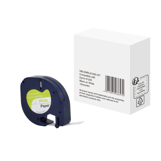 Schriftbandkassette DYMO S0721510 12 mm x 4 m (B x L) weiß schwarz