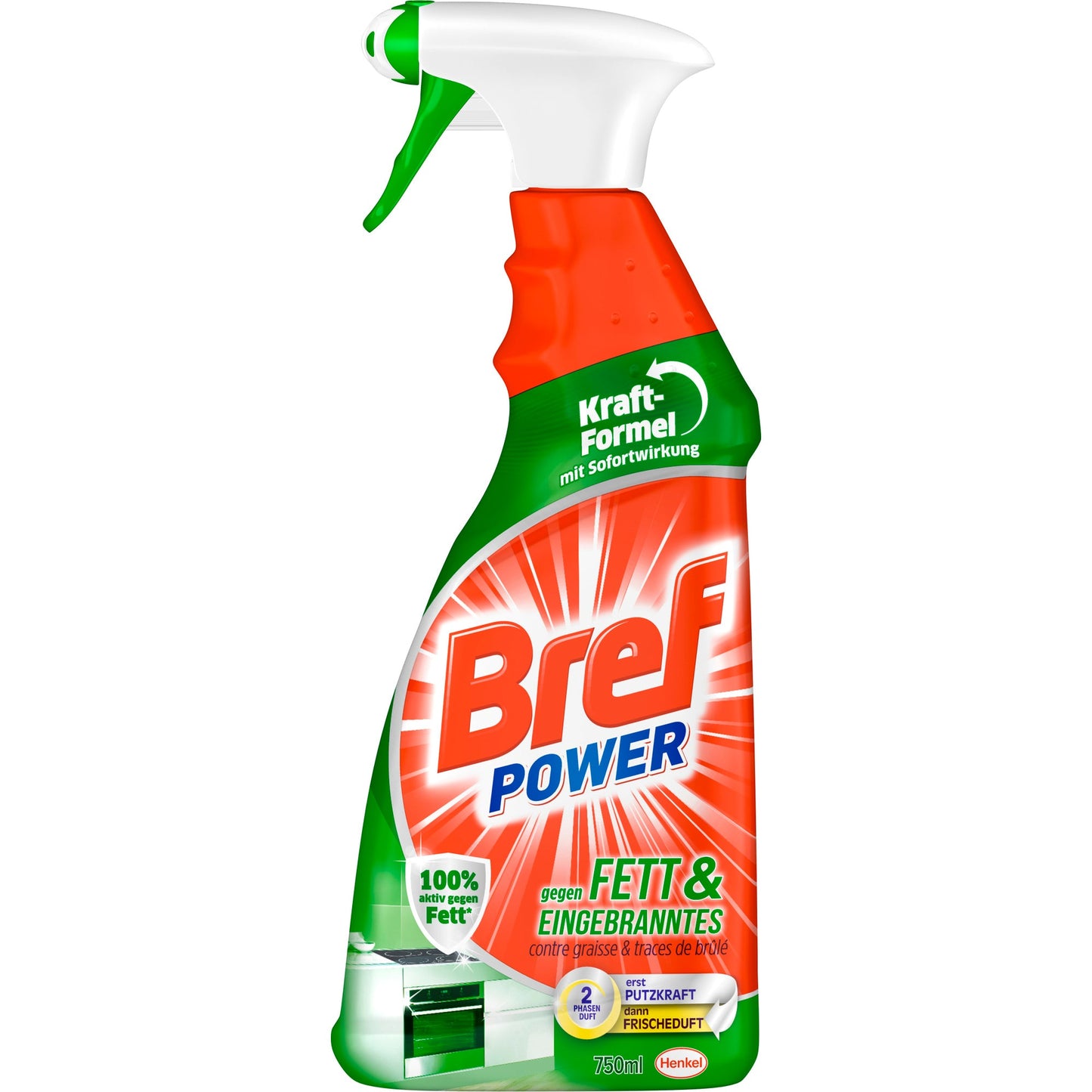 Bref Power Küchenreiniger Fett & Eingebranntes nicht biologisch abbaubar 10,7-11,3 Pumpsprayflasche Kunststoff 0,75l