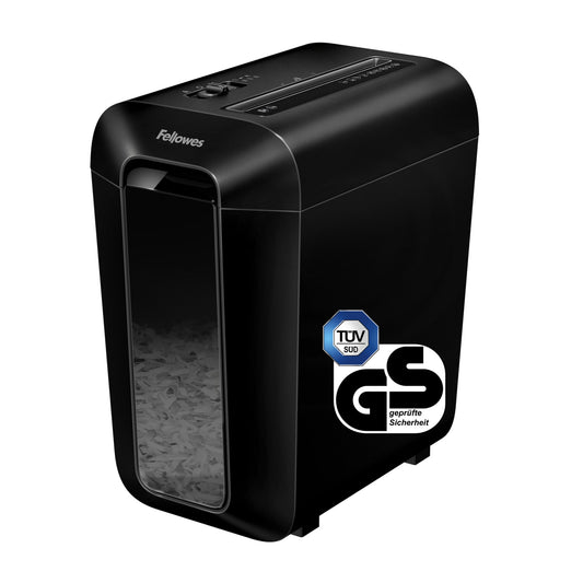 Fellowes® Aktenvernichter Powershred® LX65 P-4 Papier, Heftklammern, Büroklammern, Kreditkarten Partikelschnitt 10 Bl. schwarz