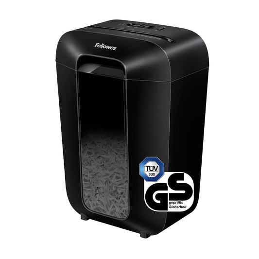 Fellowes® Aktenvernichter Powershred® LX70 P-4 Papier, Heftklammern, Büroklammern, Kreditkarten Partikelschnitt schwarz