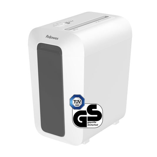Fellowes® Aktenvernichter Powershred® LX65 P-4 Papier, Heftklammern, Büroklammern, Kreditkarten Partikelschnitt 10 Bl. weiß