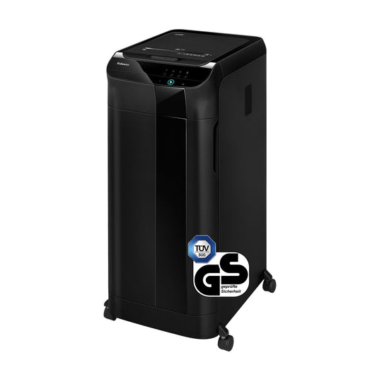Fellowes® Aktenvernichter AutoMaxT 550C P-4 Papier, Heftklammern, Büroklammern, Kreditkarten, CDs/DVDs Partikelschnitt 14 Bl. manuell, 550 Bl. automatisch schwarz