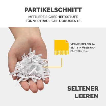 Fellowes® Aktenvernichter AutoMaxT 450C AutoFeed P-4 Papier, Heftklammern, Büroklammern, Kredikarten, CDs/DVDs Partikelschnitt 13 Bl. manuell, 450 Bl. automatisch schwarz