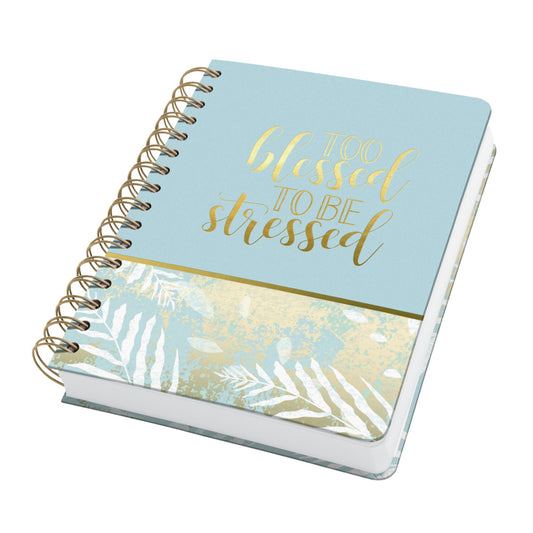 SIGEL Collegeblock Jolie DIN A5 punktkariert (dotted) 120g/m² hellblau/weiß/gold Heavenly Leaves 120 Bl.
