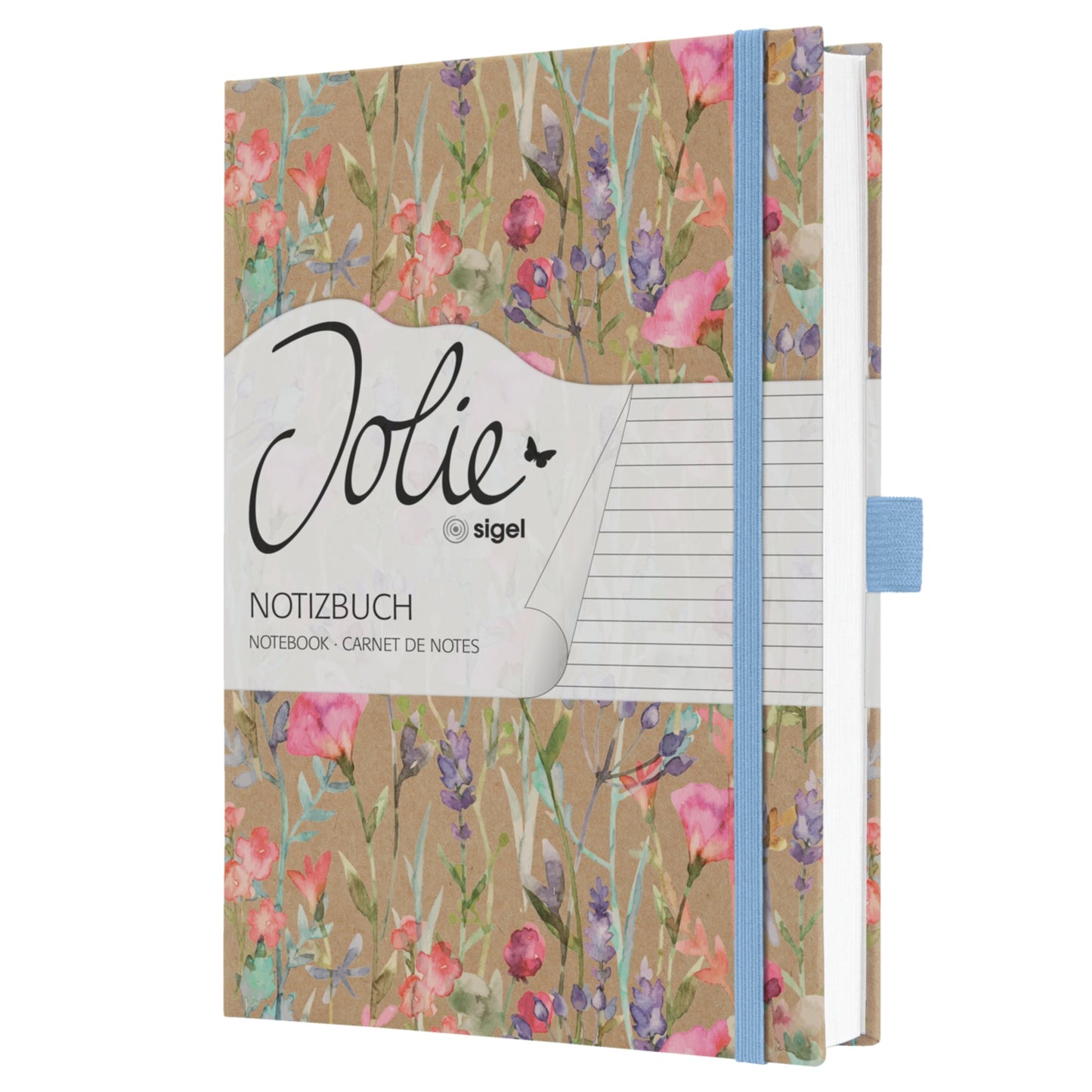 SIGEL Notizbuch Jolie ca. DIN A5 liniert braun/pink/blau/lila 96 Bl.