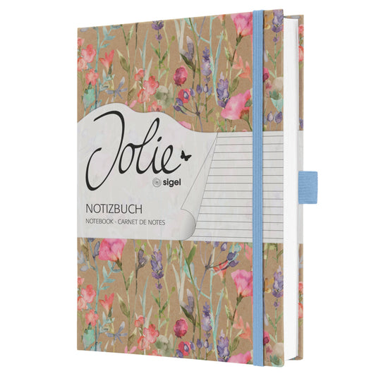 SIGEL Notizbuch Jolie ca. DIN A5 liniert braun/pink/blau/lila 96 Bl.