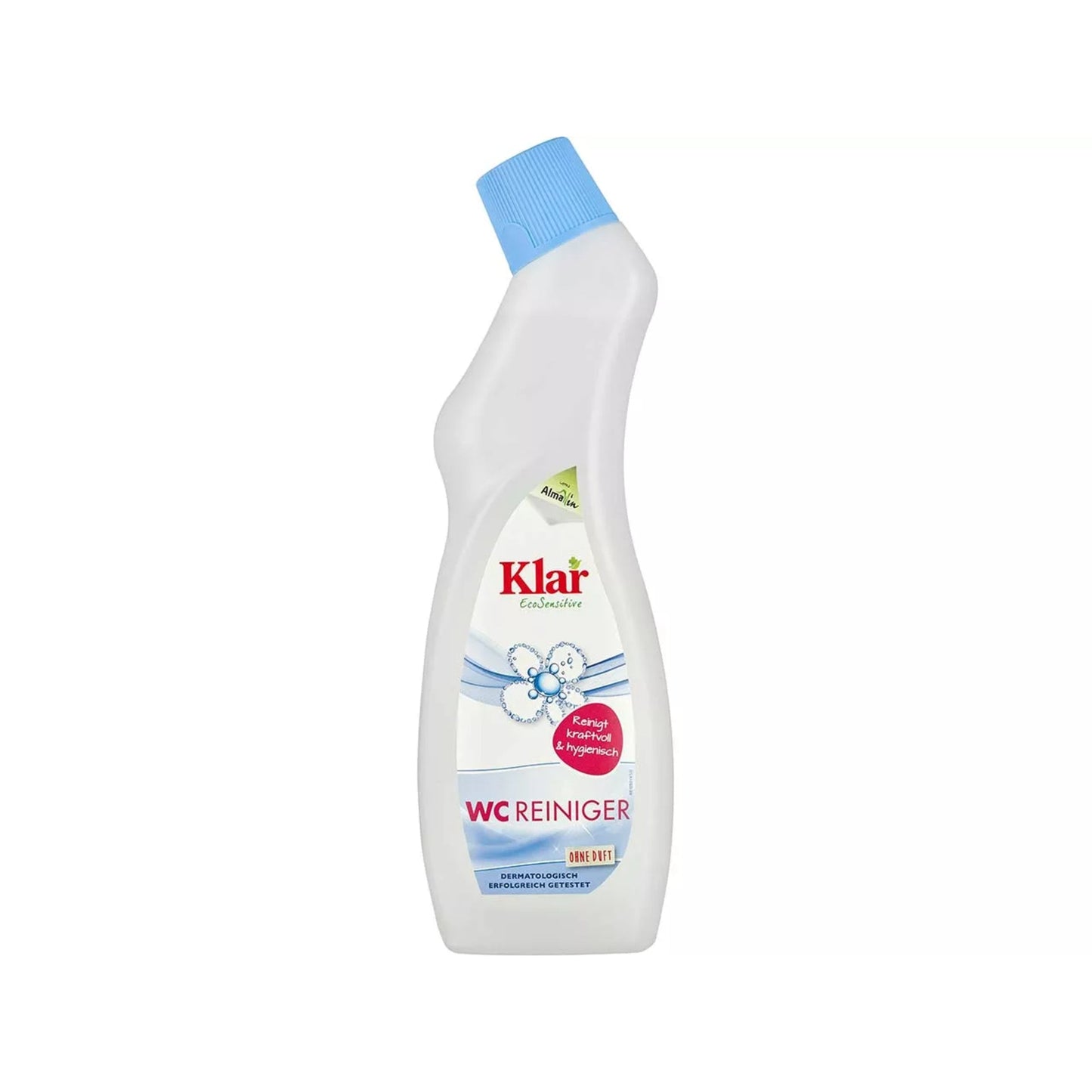 Klar WC-Reiniger neutral biologisch abbaubar pH-Wert: 2,1-2,5 Flasche Altplastik, 100 % recycelt recycelbar 0,75l