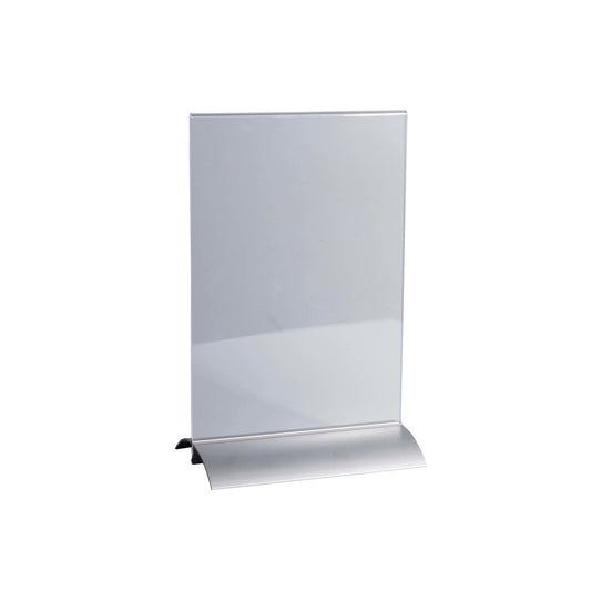 Exacompta Tischaufsteller Office 15 x 21 x 8,5 cm (B x H x T) DIN A5 beidseitig verwendbar Acryl/Aluminium kristall/alu