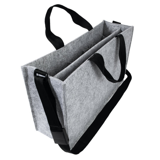 SIGEL Aufbewahrungstasche Desk Sharing Notebook, Handy, Projektunterlagen, Schreibgeräte, Headset, Trinkflasche 50 x 28 x 15 cm (B x H x T) Synthetik-Filz, 100 % recycelt hellgrau
