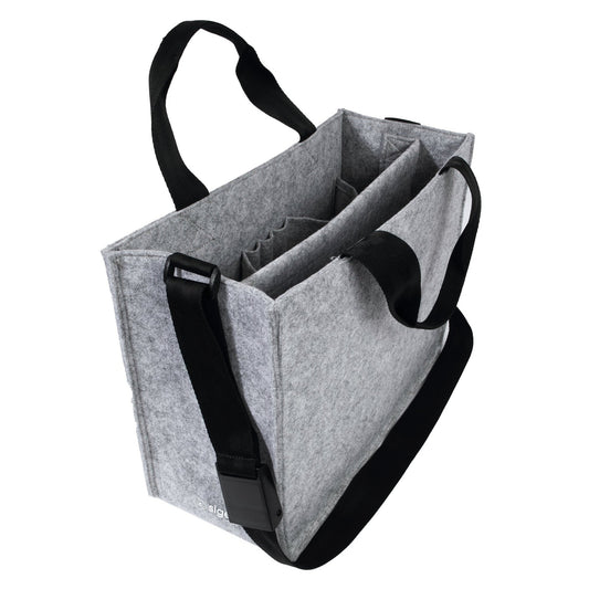 SIGEL Aufbewahrungstasche Desk Sharing Notebook, Handy, Projektunterlagen, Schreibgeräte, Headset, Trinkflasche 36 x 28 x 15 cm (B x H x T) Synthetik-Filz, 100 % recycelt hellgrau