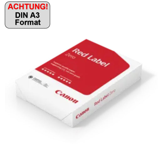 Canon Kopierpapier Red Label Zero DIN A3 80g/m² elementar chlorfrei gebleicht weiß 500 Bl./Pack.