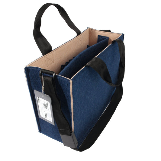 SIGEL Aufbewahrungstasche Desk Sharing Notebook, Handy, Projektunterlagen, Schreibgeräte, Headset, Trinkflasche 36 x 28 x 15 cm (B x H x T) Synthetik-Filz, 100 % recycelt dunkelblau/beige