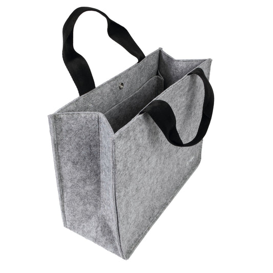 SIGEL Aufbewahrungstasche Desk Sharing Notebook, Handy, Projektunterlagen, Schreibgeräte, Headset, Trinkflasche 36 x 28 x 15 cm (B x H x T) Druckknopfverschluss Synthetik-Filz, 100 % recycelt hellgrau