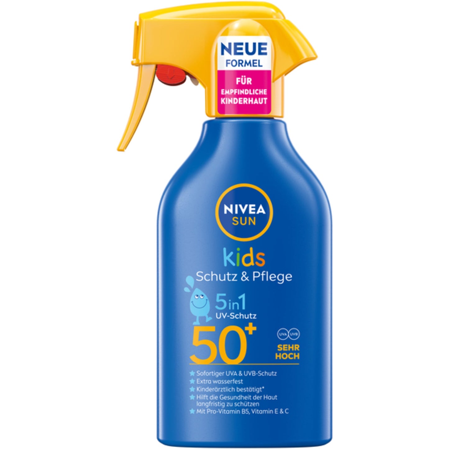 NIVEA SUN Sonnenschutzmittel Kids Schutz & Pflege 5 in 1 50+ wasserfest parfümiert Kunststoff, 98 % recycelt 0,2l