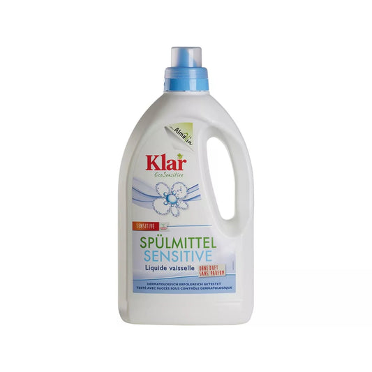 Klar Geschirrspülmittel EcoSensitive neutral biologisch abbaubar pH-Wert: 4-4,5 Altplastik, 100 % recycelt recycelbar 1,5l