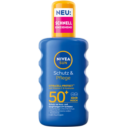 NIVEA SUN Sonnenschutzmittel Schutz & Pflege 50+ wasserfest parfümiert Kunststoff 0,2l
