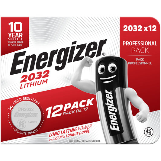 Energizer® Knopfzelle Professional Lithium CR2032 3V 12 St./Pack.