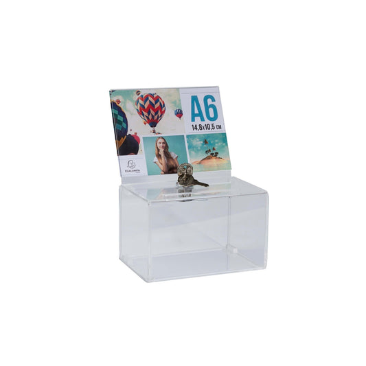 Exacompta Einwurfbox 15 x 11,5 x 14 cm (B x H x T) mit Schloss Acryl kristall