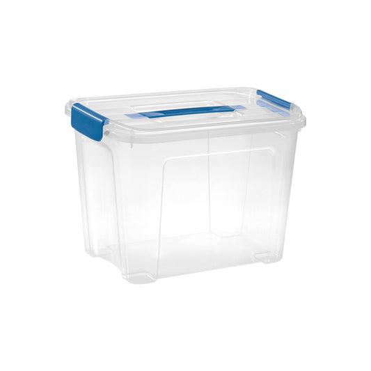 Tontarelli Aufbewahrungsbox Combi Box 38,9 x 28,5 x 27,7 cm (B x H x T) 18l Kunststoff transparent/ozeanblau