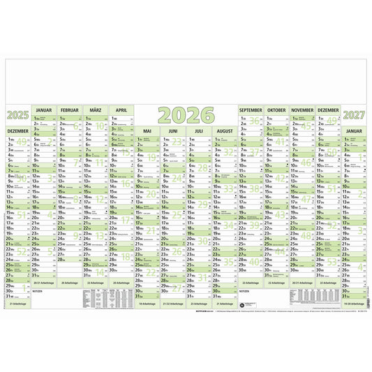 ZETTLER Plakatkalender Natura 2026 88 x 63 cm (B x H) 14 Monate/1 Seite Karton, 100 % recycelt 5 St./Pack.