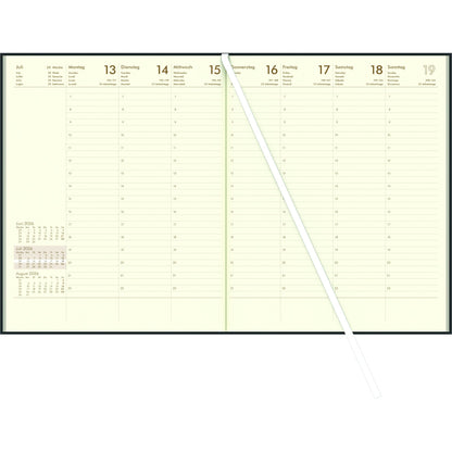 ZETTLER Buchkalender 2026 21 x 26,5 cm (B x H) 1 Woche/2 Seiten Kunststoff, wattiert anthrazit