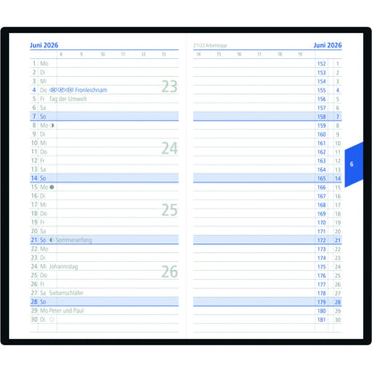 ZETTLER Taschenkalender 520 2026 50g/m² schwarz