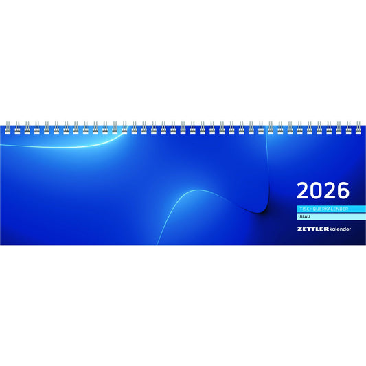 ZETTLER Querkalender 2026 1 Woche/2 Seiten Karton blau